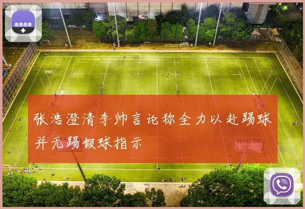 张浩澄清李帅言论称全力以赴踢球并无踢假球指示